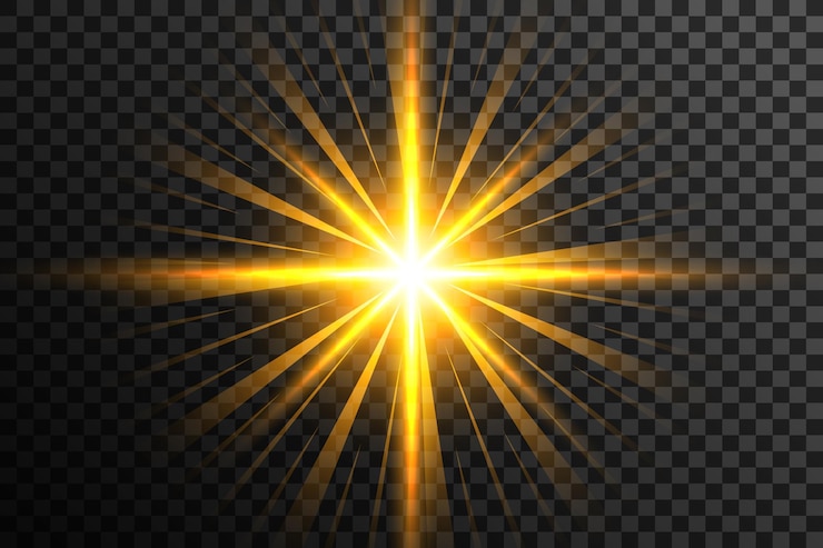 Free Vector transparent background with glowing sunlight rays explode effect