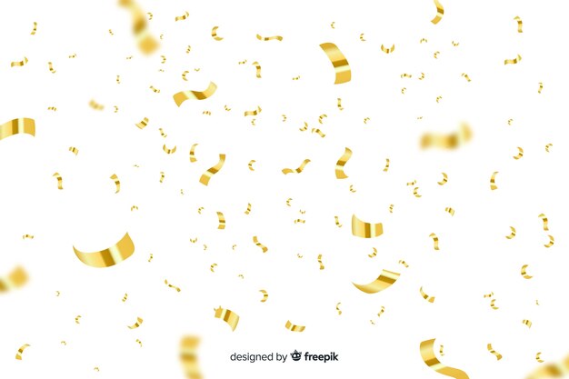 Transparent background with golden confetti