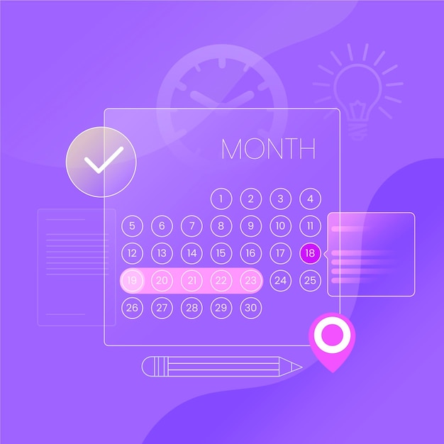 Vettore gratuito prenotazione appuntamento calendario trasparente