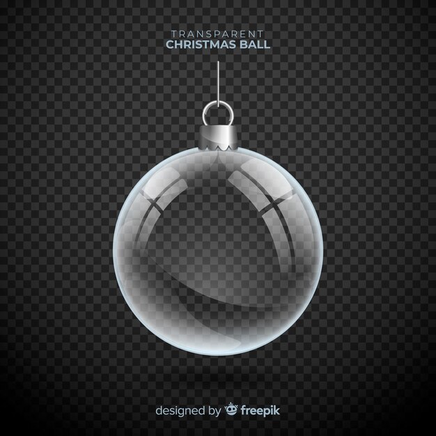 エレガントなスタイルで透明なクリスマスボール