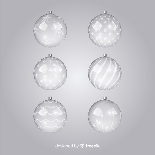 Transparent christmas balls set