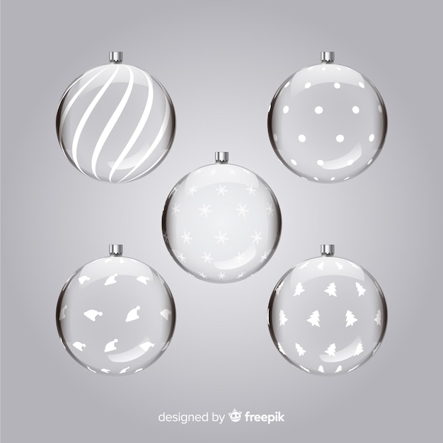 Free vector transparent christmas balls set