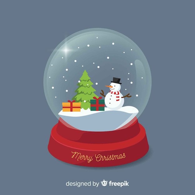 Transparent christmas snowball