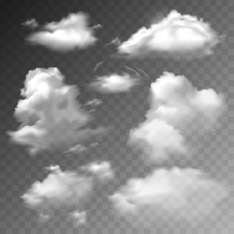 Set di nuvole trasparenti
