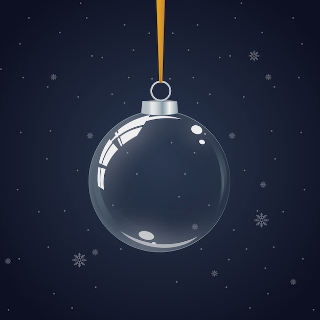 Free vector transparent crystal christmas ball