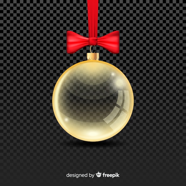 Free vector transparent crystal christmass ball