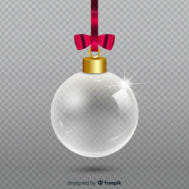 無料ベクター 透明なクリスタルクリスマスボール