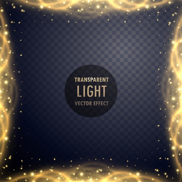 Transparent golden sparkle light effect background