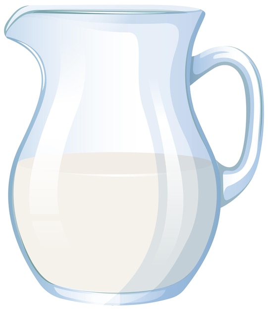 Free vector transparent pitcher with fresh milk