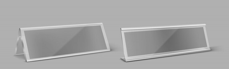 Free Vector transparent plastic table card holder