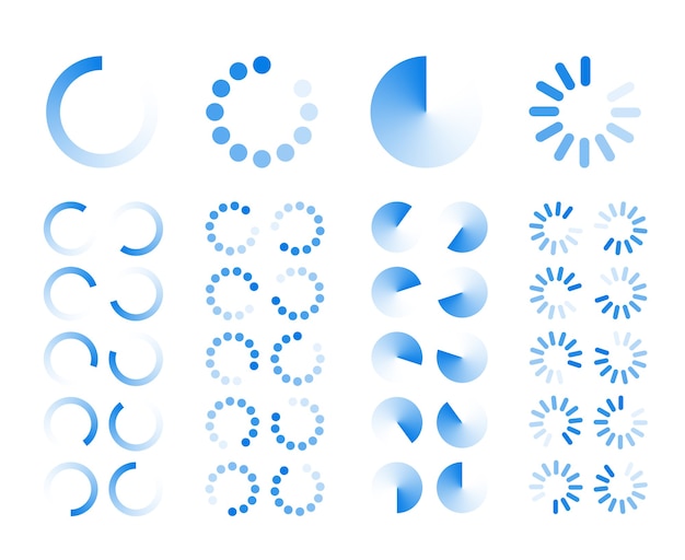 Free vector transparent progress indicators icons