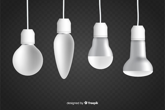 Free vector transparent realistic light bulb