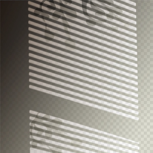 Free vector transparent shadows overlay effect with window blinds