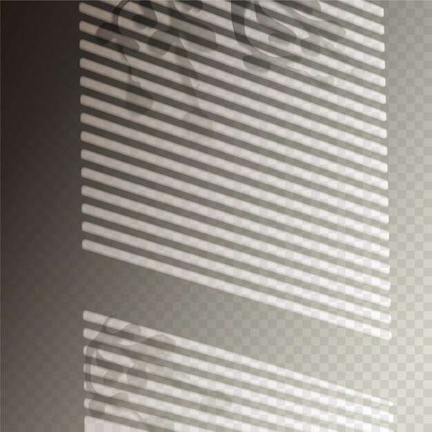 Transparent shadows overlay effect with window blinds