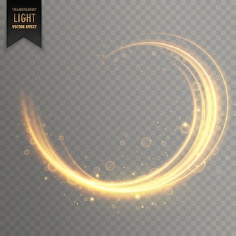 Transparent swirl golden light effect background