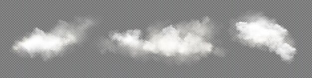 Прозрачный вектор белое облако небо реалистичный набор туман дым png текстура изолированный дизайн абстрактный облачный эффект воздуха с коллекцией иконок дневного света 3d красивая природа атмосфера пар дымный пар