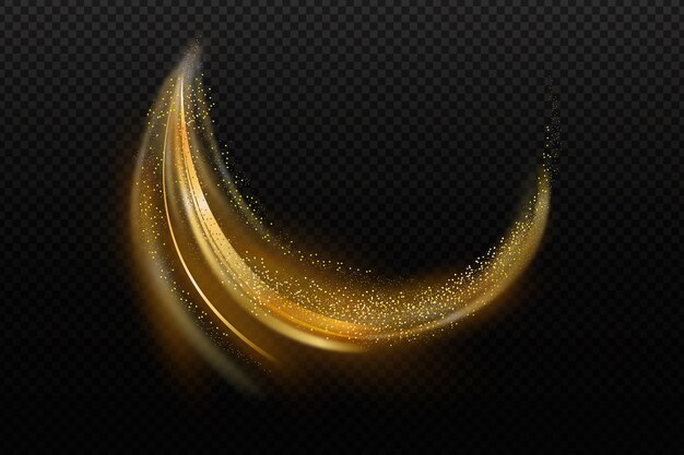 Transparent wallpaper with shiny golden wave