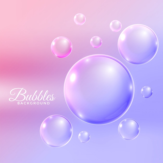 Free vector transparent water bubbles flying background