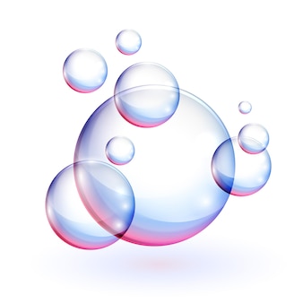 Transparent water or soap bubbles background