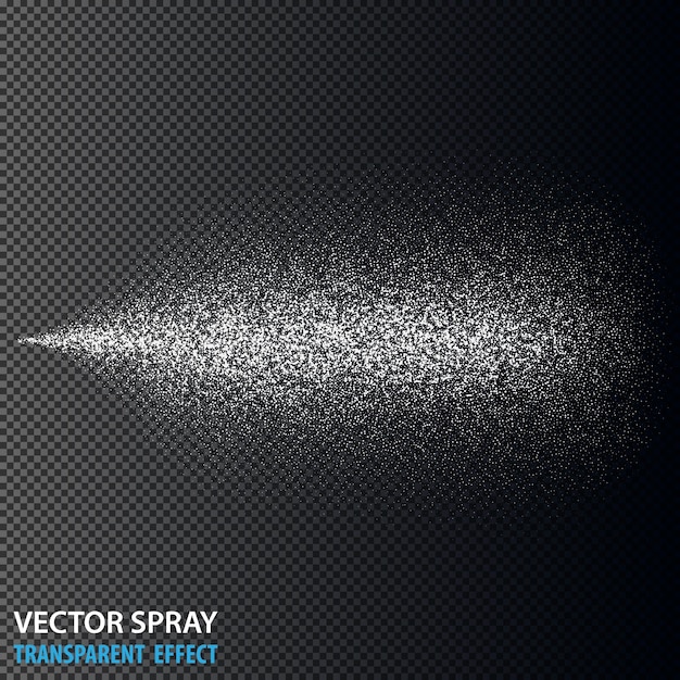 Free vector transparent water spray cosmetic with dust white 3d fog spray effect isolated on background vector