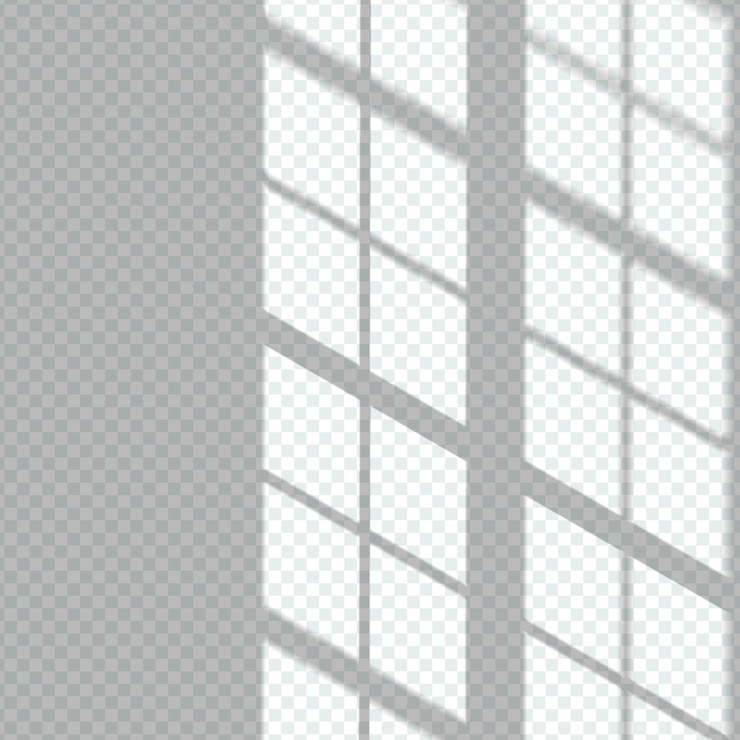 Free Vector transparent window shadows overlay effect