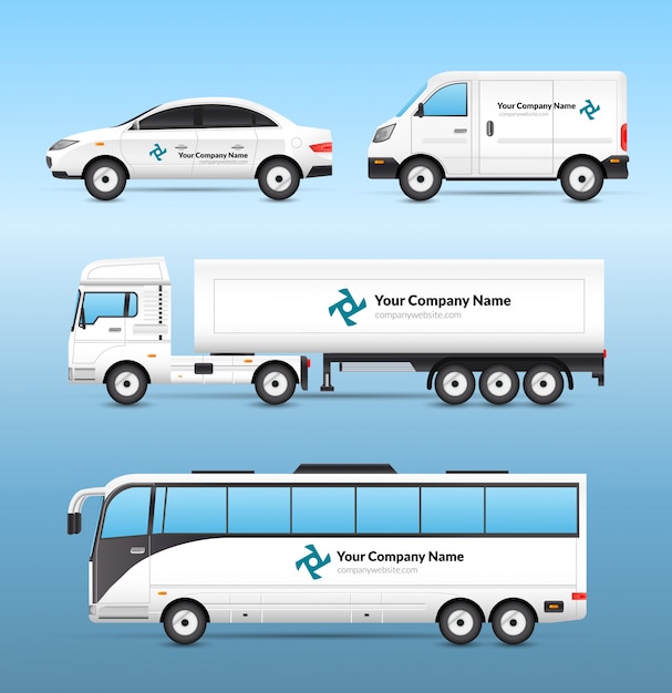 Free vector transport advertisement set