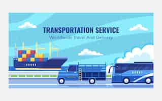 Free vector transport concept facebook template