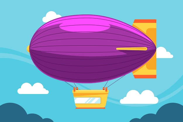 Free vector transport flat blimp illustration