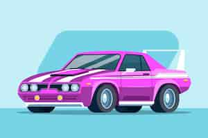 Free vector transport flat muscle car illustration