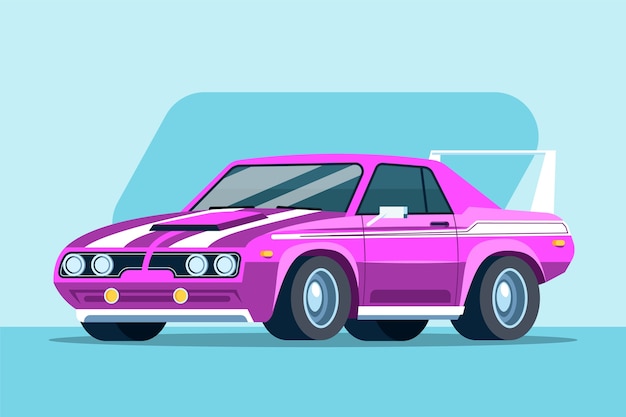 Transport flat muscle car illustration