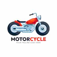Бесплатное векторное изображение Логотип транспортного плоского винтажного мотоцикла