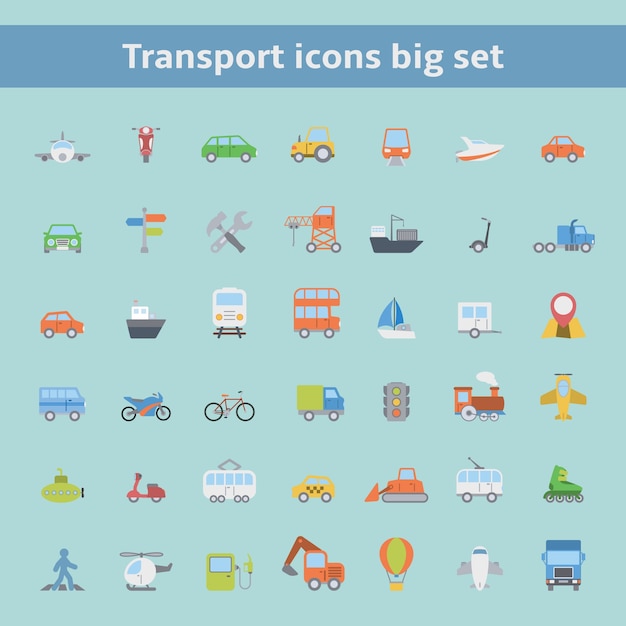 Transport icons set