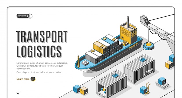 Transport logistics, ship port delivery company