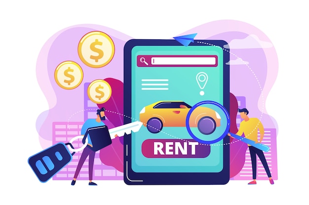 Free vector transport renting app illustration