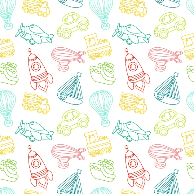 Transport toy seamless pattern