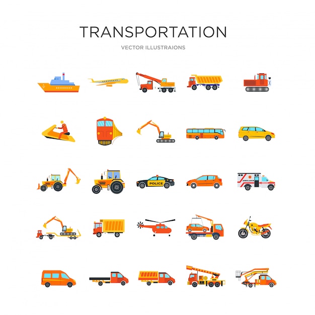 Free vector transportation icons set