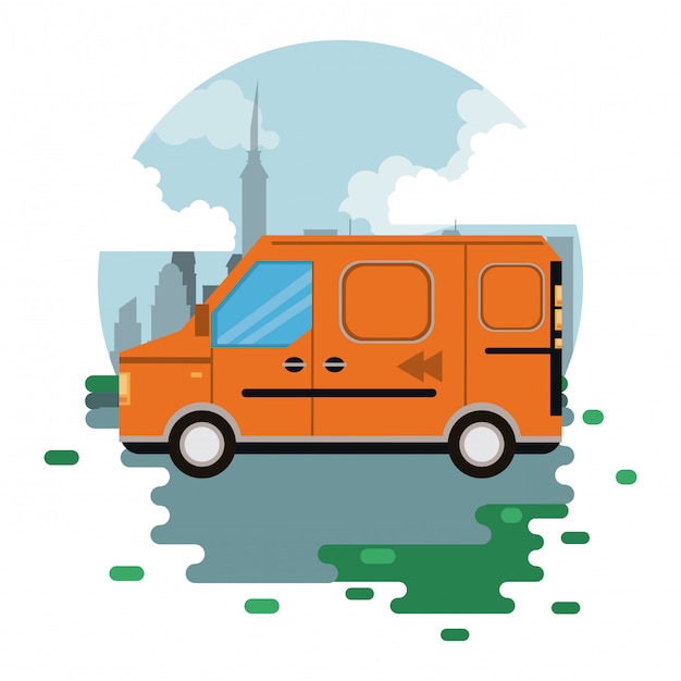 Free vector transportation merchandise logistic cargo cartoon