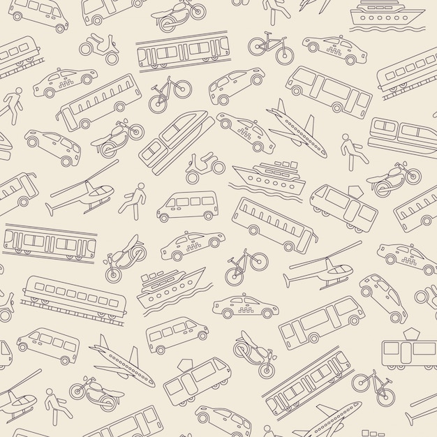 Free vector transportation seamless background