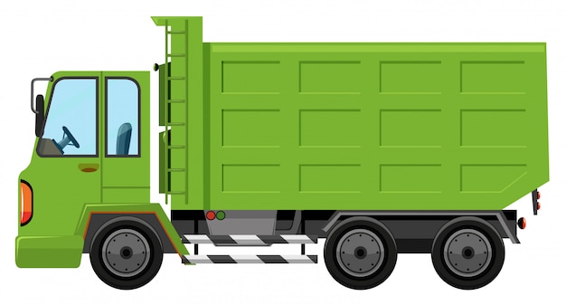 Free vector a trash truck on white background