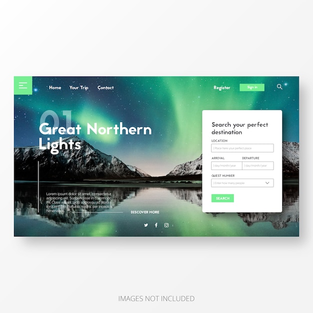 Travel and adventure landing page template