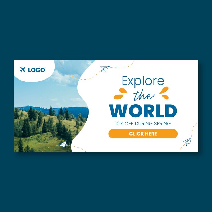 मुफ़्त वेक्टर travel agency banner  template design