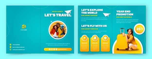 Free vector travel agency business brochure template