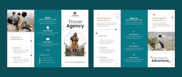 Free vector travel agency business brochure template