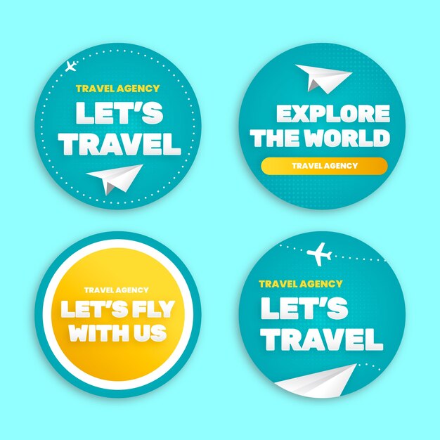 travel agency business labels collection