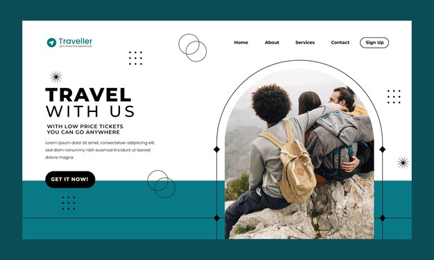 Travel agency business landing page template