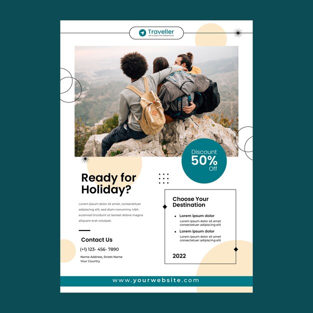 travel agency business poster template