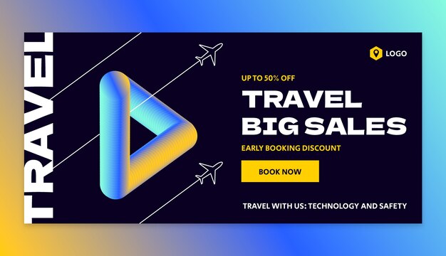 Travel agency business sale banner template