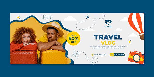 Travel agency business social media cover template