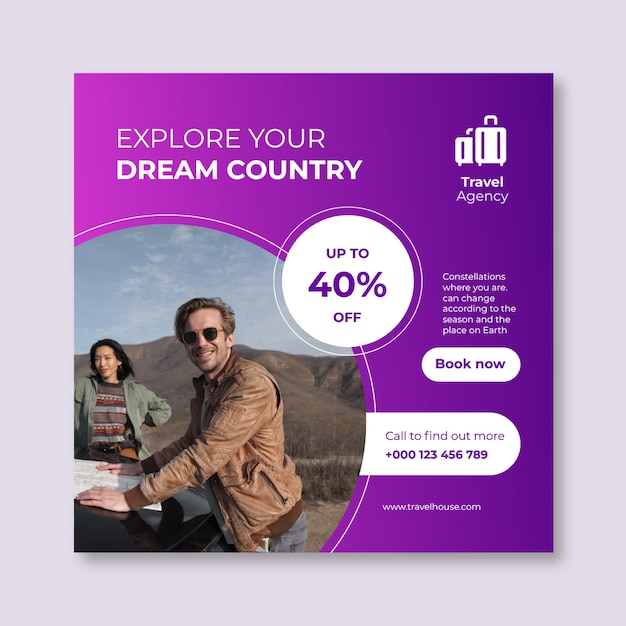 Travel agency facebook post template