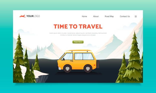 Free vector travel agency landing page template